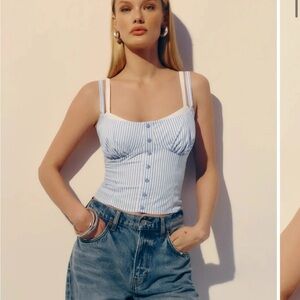 Reformation Alani Striped Top